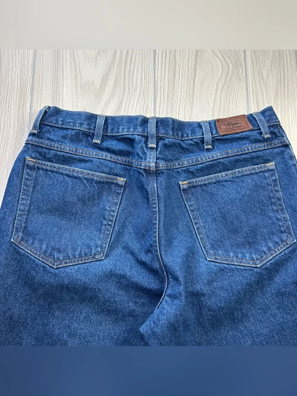 L.L. Beans Jeans Men’s 37X29 Blue Denim Natural Fit Straight Leg 100% Cotton